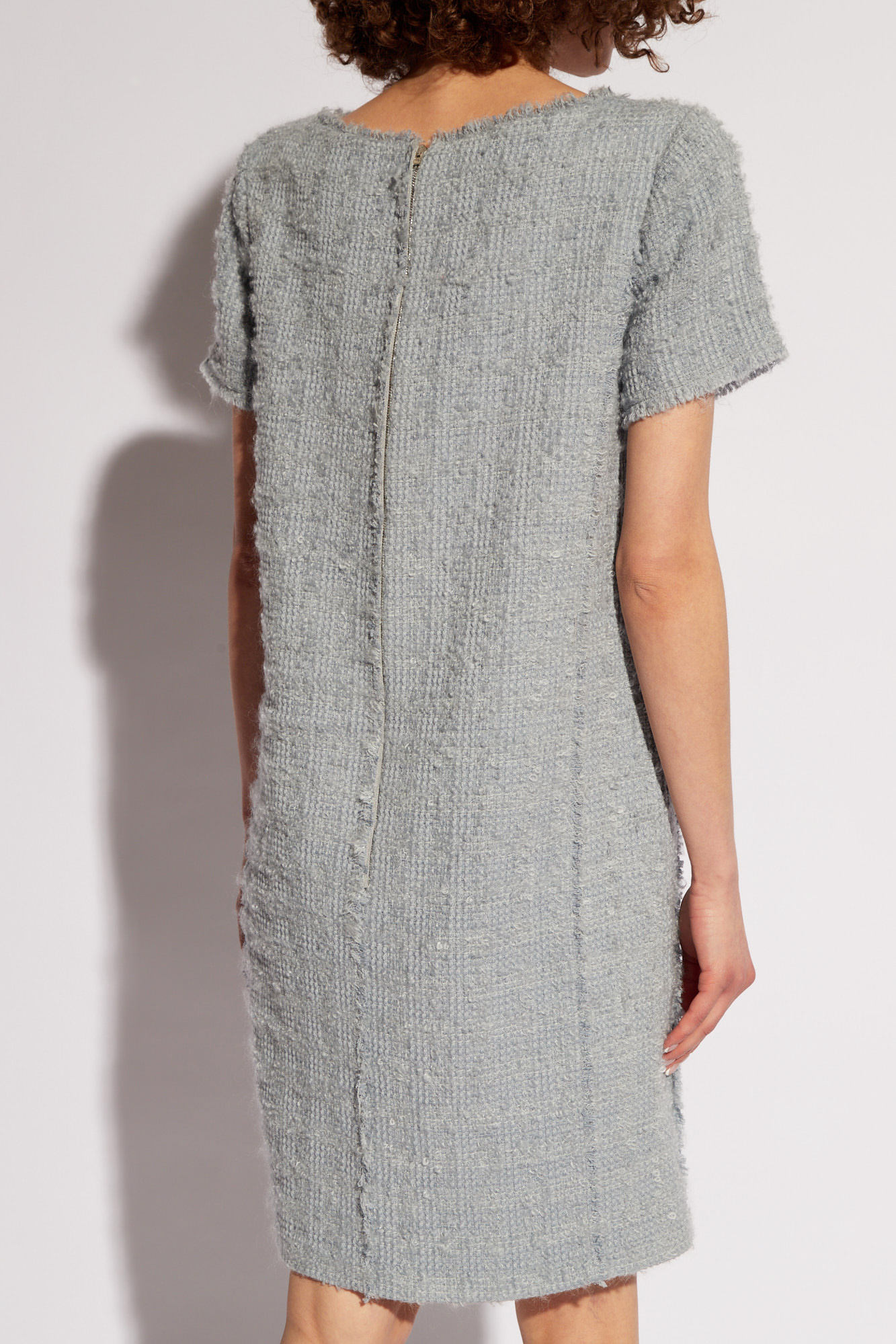 【美品】Tweed Dress Sleek Tweed Dress with Side Pockets | SLY010